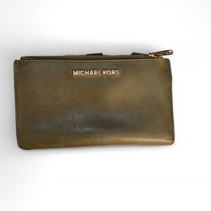 Michael Kors Olive Green Zip Wallet